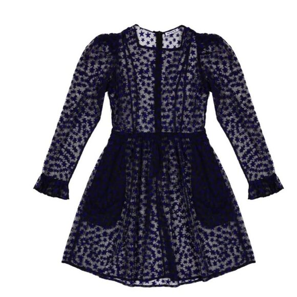 Batsheva Mini Prairie Dress in Sheer Star Fabric - Sold Out Style! - Sz 8 - NWT - Picture 1 of 4
